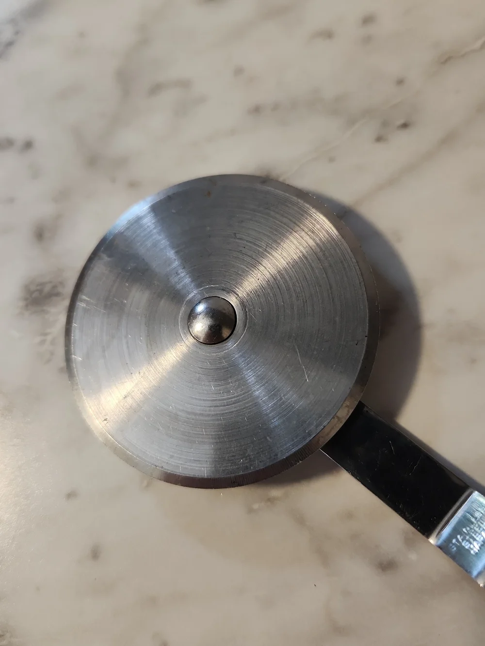 Vintage Wood-Handled Stainless Steel Pizza Cutter - Brown